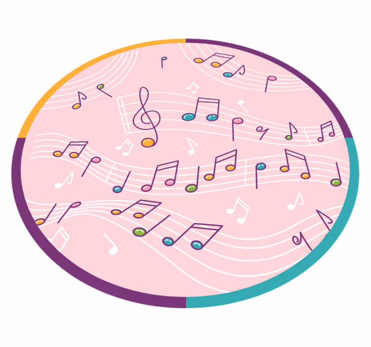 Alfombras vinílicas juvenils motivo de notas musicales - TenVinilo