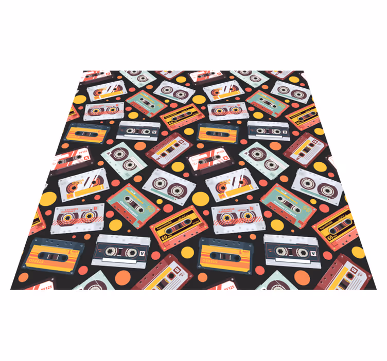 Alfombra vinílica imitación estilo cassette retro - TenVinilo