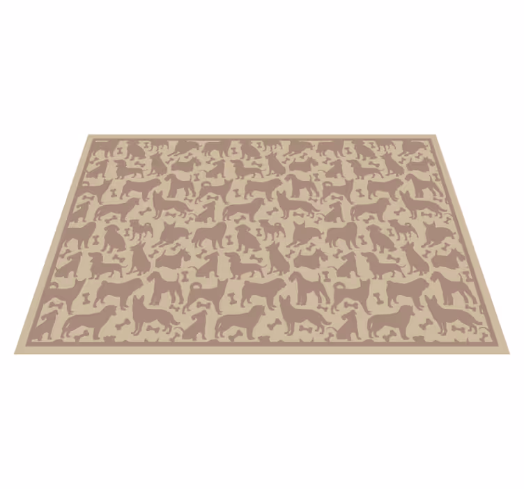 Alfombra vinílica animal print patrón de siluetas de perros - TenVinilo