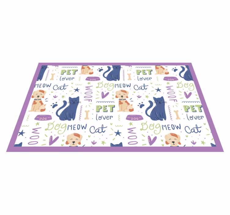 Alfombra vinílica animales tema para amantes de las mascotas - TenVinilo
