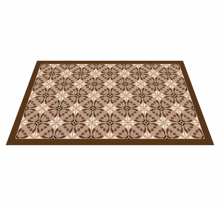 Alfombra vinílica hidráulica diseño de azulejos sofisticado - TenVinilo
