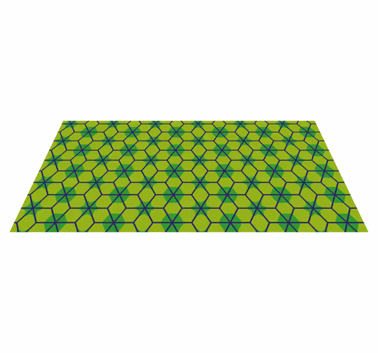Alfombra de vinilo geométrica patrón hexagonal verde - TenVinilo