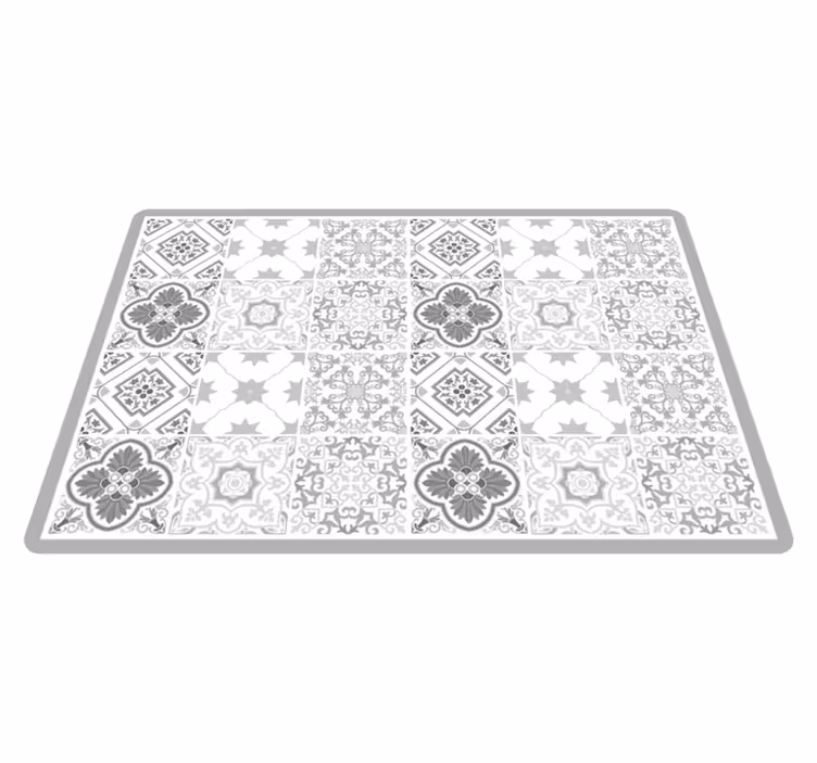 Alfombra vinílica efecto mármol elegante patrón de mosaico - TenVinilo