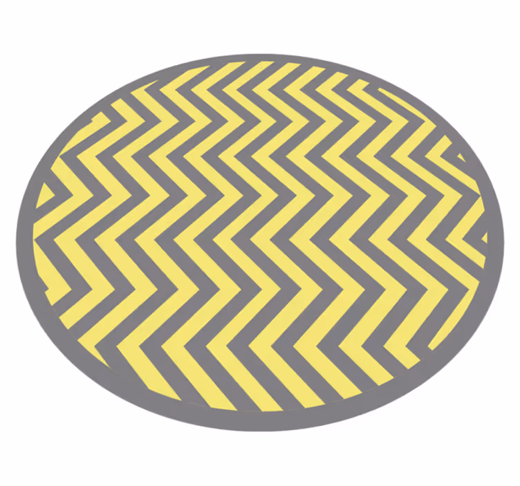 Alfombra de vinilo geométrica en zigzag gris y amarillo - TenVinilo