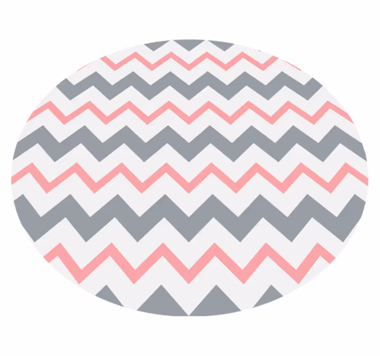 Alfombra vinílica nórdica chevron gris y rosa - TenVinilo