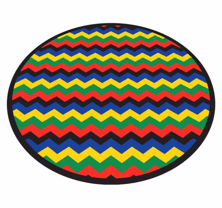 Alfombra de vinilo geométrica estilo zigzag colorido - TenVinilo