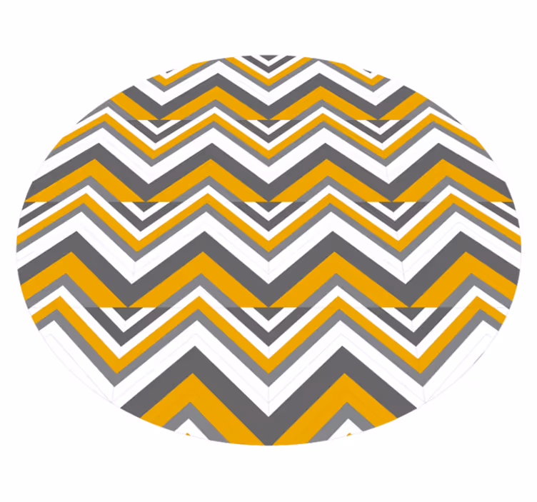 Alfombra de vinilo geométrica chevron gris y amarillo - TenVinilo