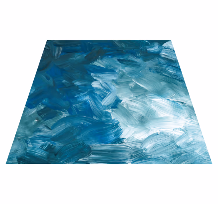 Alfombra vinílica textura pinceladas oceánicas - TenVinilo