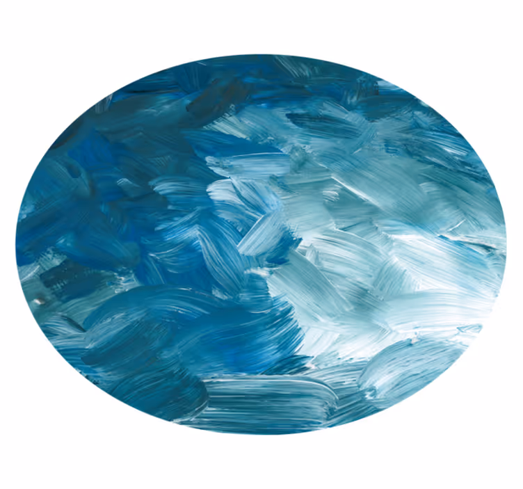 Alfombra vinílica textura pinceladas de pintura azul - TenVinilo