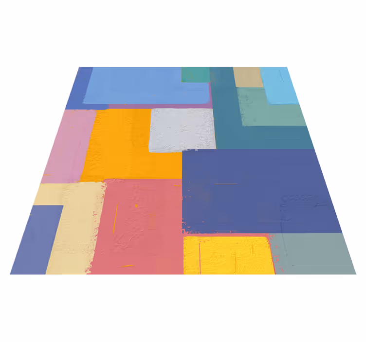 Alfombra de vinilo geométrica cubos abstractos vibrantes - TenVinilo