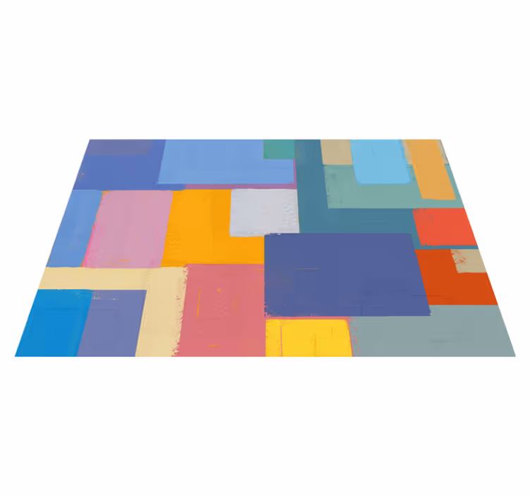 Alfombra de vinilo geométrica arreglo de bloques vibrantes - TenVinilo