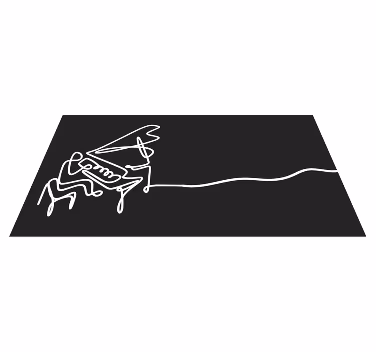 Alfombras vinílicas modernas arte lineal de piano - TenVinilo