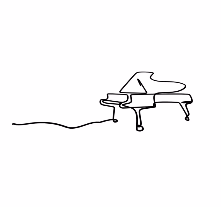 Alfombras vinílicas modernas ilustración de piano contorno - TenVinilo