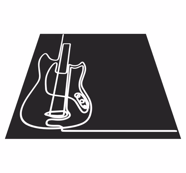 Alfombras vinílicas juvenils arte de contorno de guitarra - TenVinilo