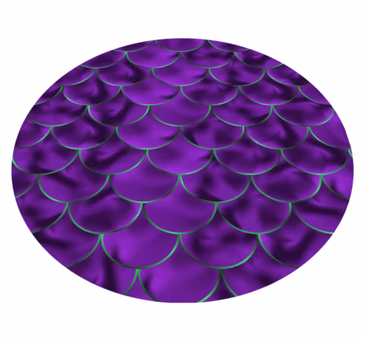 Alfombra vinílica redonda motivo de conchas moradas - TenVinilo
