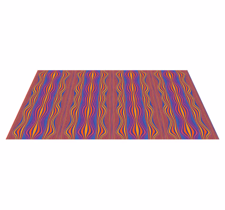 Alfombra de vinilo geométrica líneas onduladas vibrantes - TenVinilo