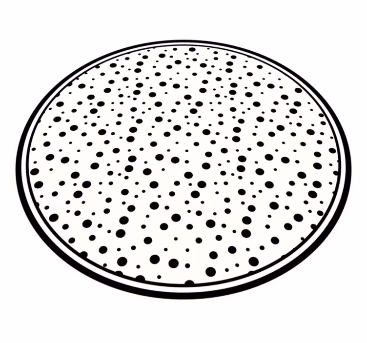 Alfombra vinílica minimalista lunares negros - TenVinilo