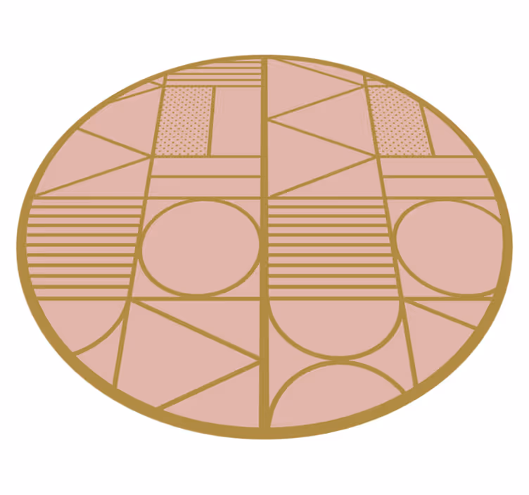 Alfombra de vinilo geométrica motivo rosa - TenVinilo