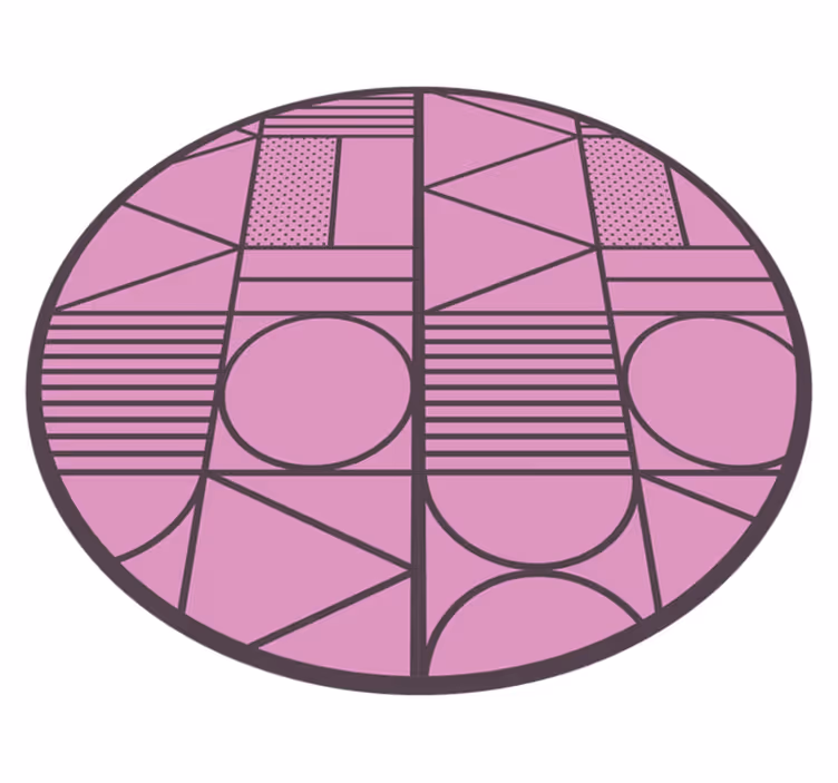 Alfombra de vinilo geométrica formas rosas - TenVinilo
