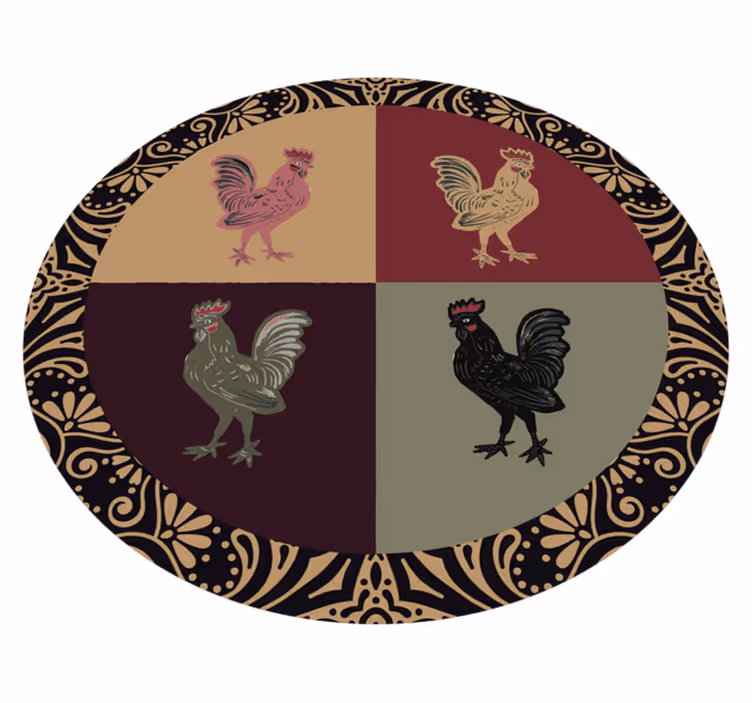 Alfombra vinílica animales encantador motivo de pollo - TenVinilo