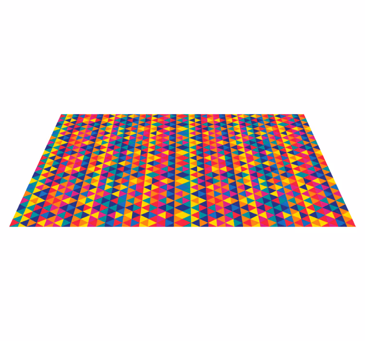 Alfombra de vinilo geométrica patrón de triángulos coloridos - TenVinilo