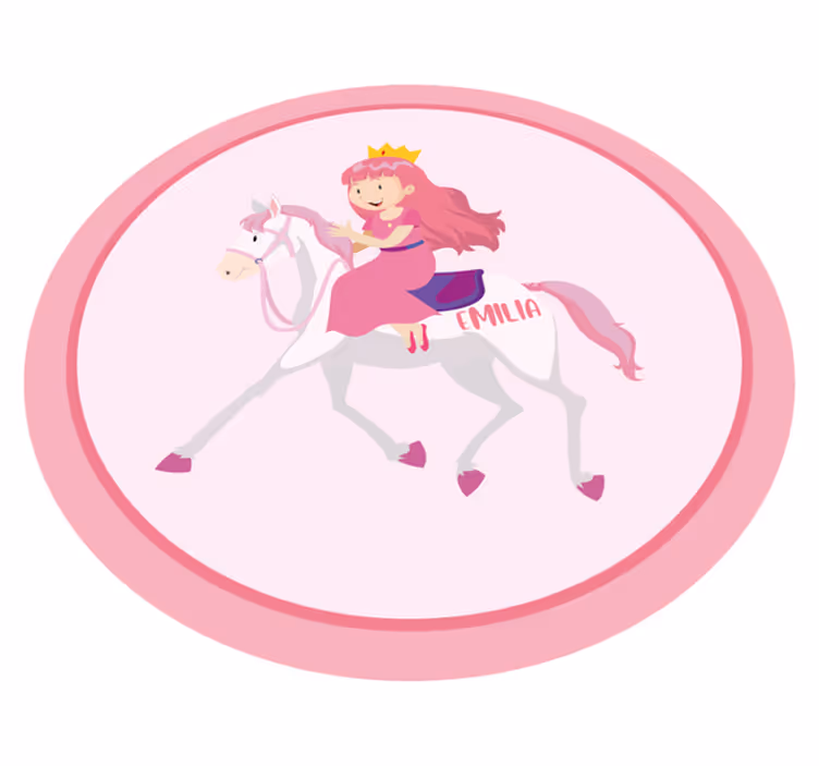 Alfombra vinílica infantil princesa en unicornio - TenVinilo