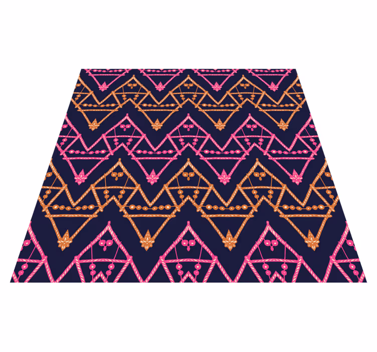 Alfombra vinílica étnica patrón tribal colorido - TenVinilo