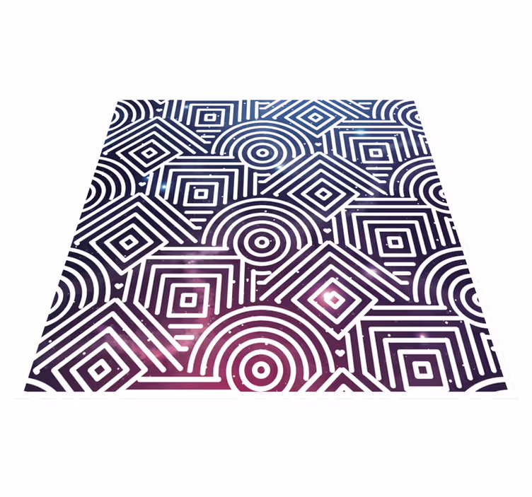 Alfombra de vinilo geométrica rondas y cuadrados complejos - TenVinilo