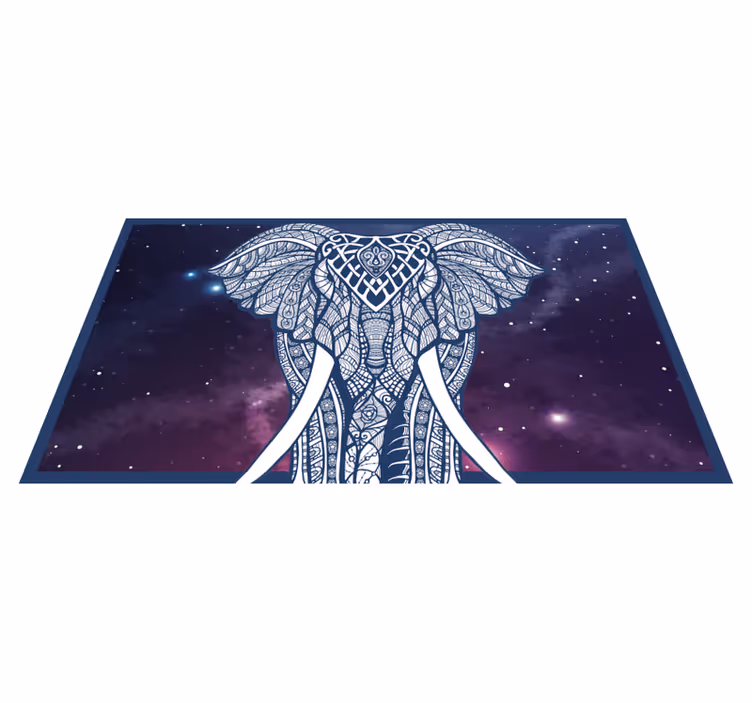 Alfombra vinílica personalizable elefante intrincado - TenVinilo