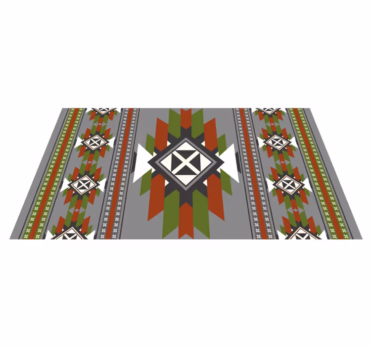 Alfombra vinílica étnica patrón geométrico texturizado - TenVinilo