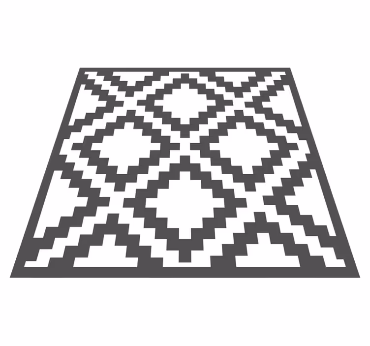 Alfombra de vinilo geométrica patrón diamante negro - TenVinilo