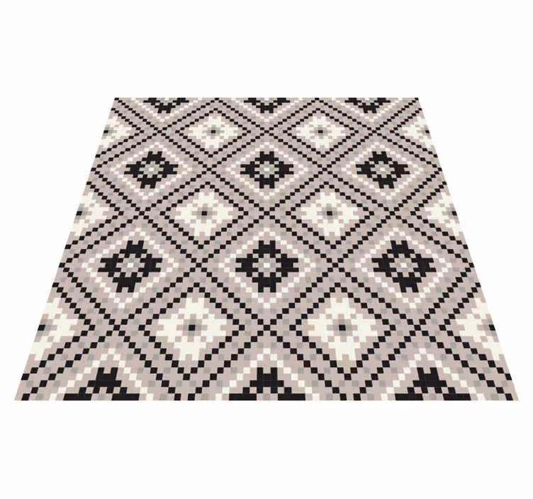 Alfombra de vinilo étnica Diseño nórdico rombo beige - TenVinilo