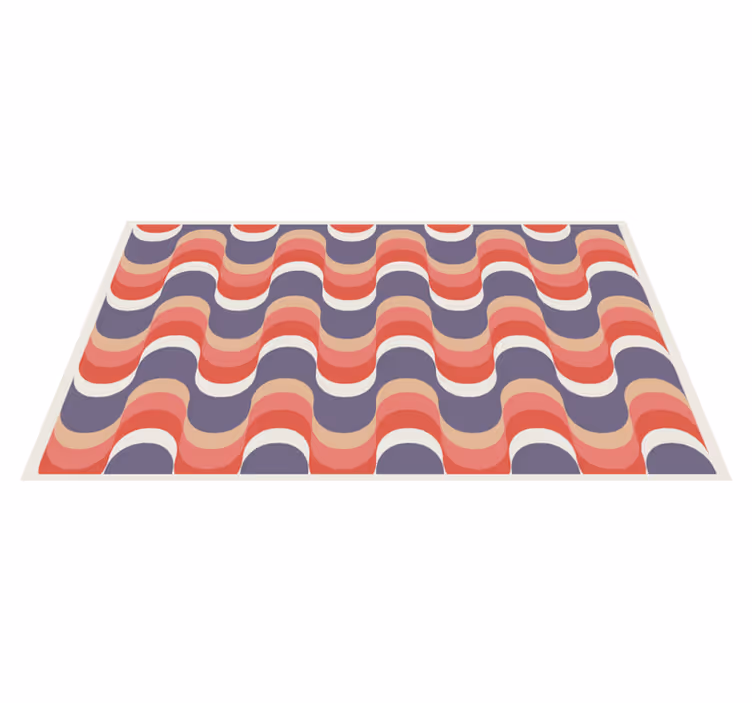 Alfombra de vinilo geométrica paleta de colores ondulados - TenVinilo