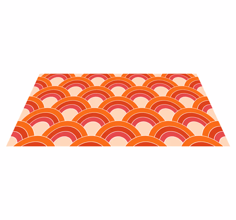 Alfombra de vinilo geométrica patrones arqueados coloridos - TenVinilo