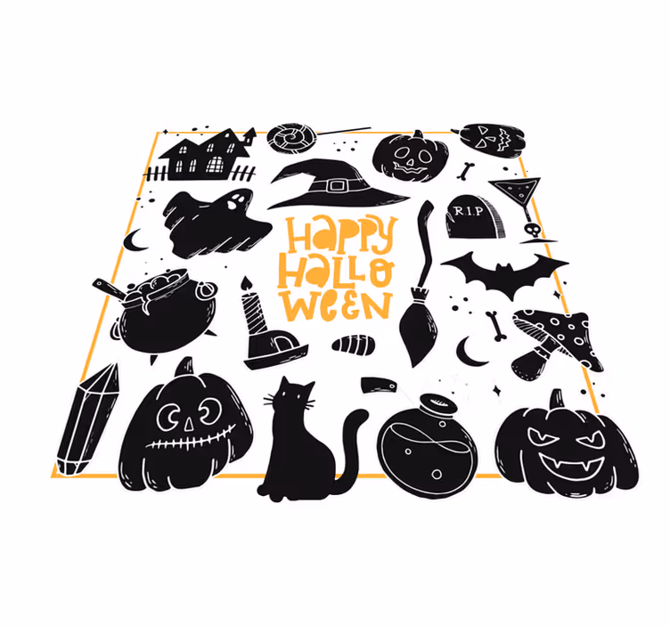 Alfombra vinílica Halloween símbolos festivos - TenVinilo