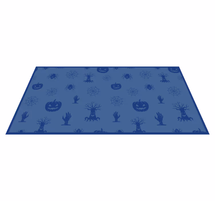 Alfombra vinílica Halloween tema azul espeluznante - TenVinilo