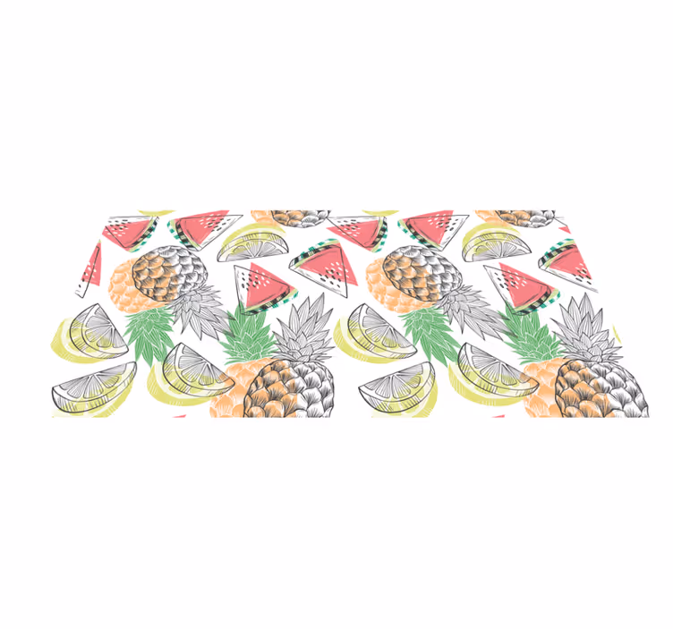 Alfombra vinílica flores encanto tropical afrutado - TenVinilo