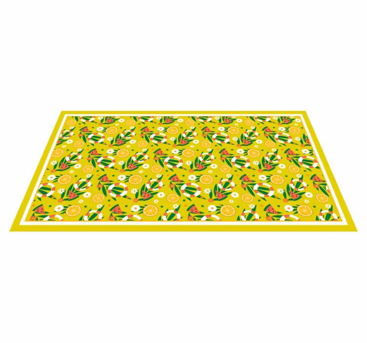 Alfombra vinílica mosaico patrones cítricos brillantes - TenVinilo