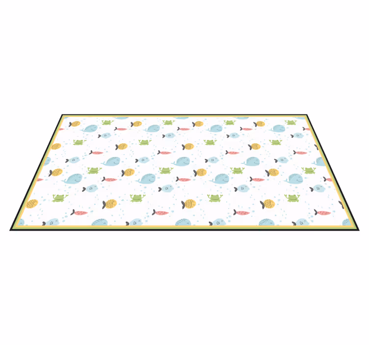 Alfombra de vinilo infantil criaturas marinas caprichosas - TenVinilo