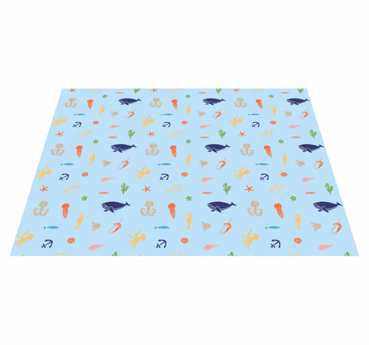 Alfombra de vinilo infantil aventura submarina - TenVinilo