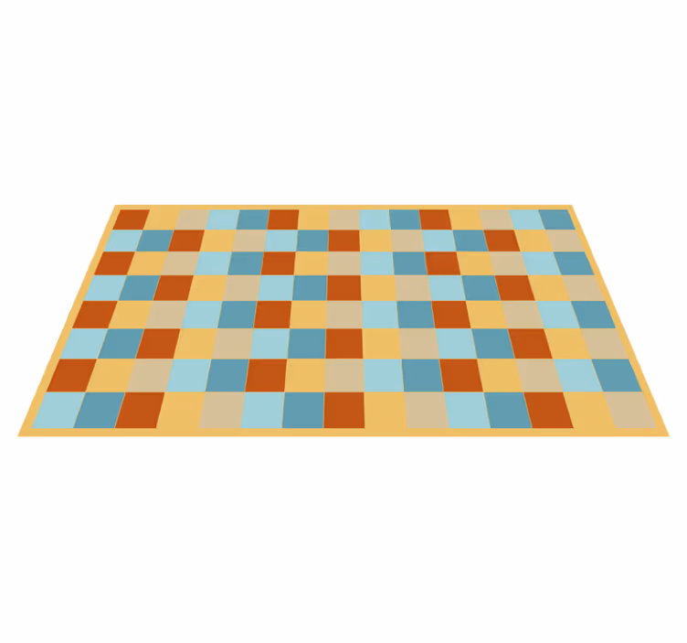 Alfombra de vinilo geométrica estilo tablero de ajedrez - TenVinilo