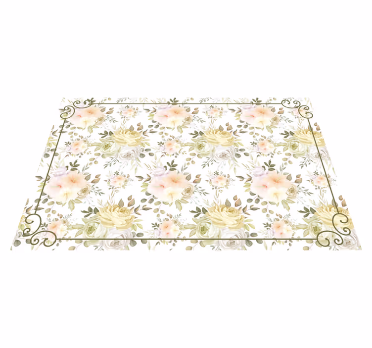 Alfombra vinílica flores gracia botánica - TenVinilo