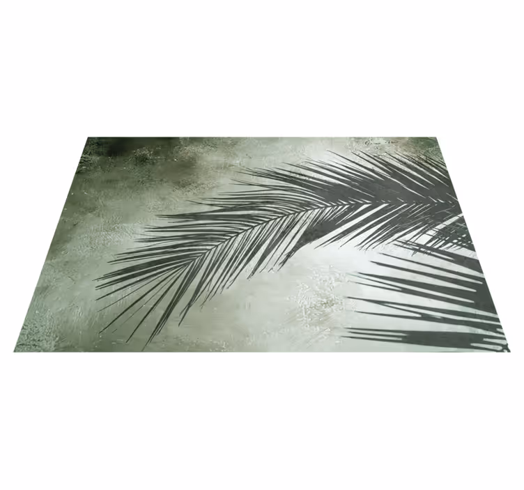 Alfombra vinílica flores elegancia de hoja de palma - TenVinilo