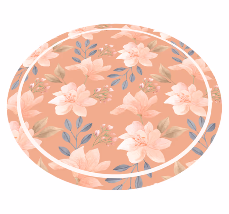 Alfombra vinílica flores estampado floral de melocotón - TenVinilo