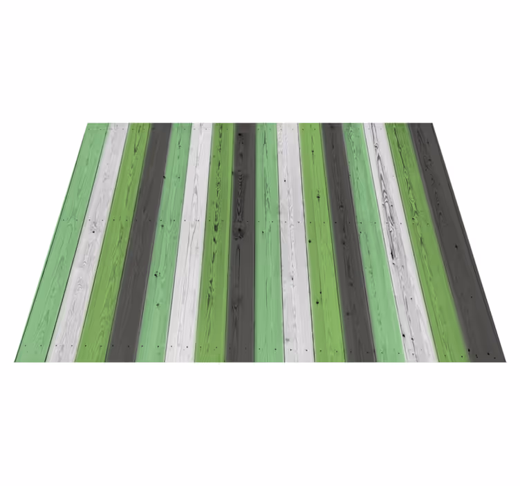 Alfombra vinílica textura madera paneles de rayas verdes - TenVinilo