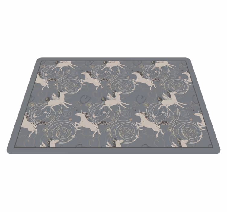 Alfombra de vinilo infantil diseño de unicornios caprichosos - TenVinilo