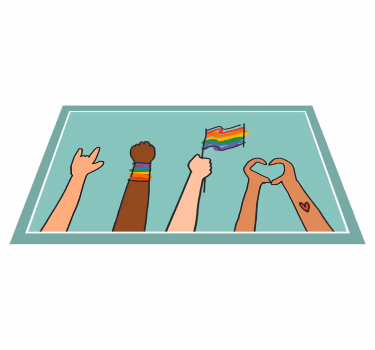 Alfombra vinílica dormitorio Orgullo gay estilo doodle - TenVinilo