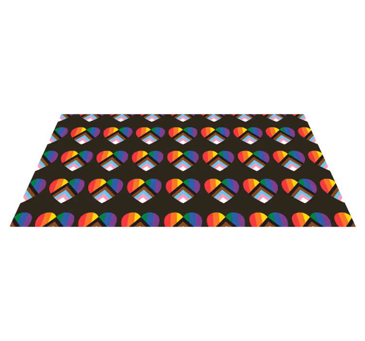 Alfombras vinílicas juvenils patrones de corazones coloridos - TenVinilo