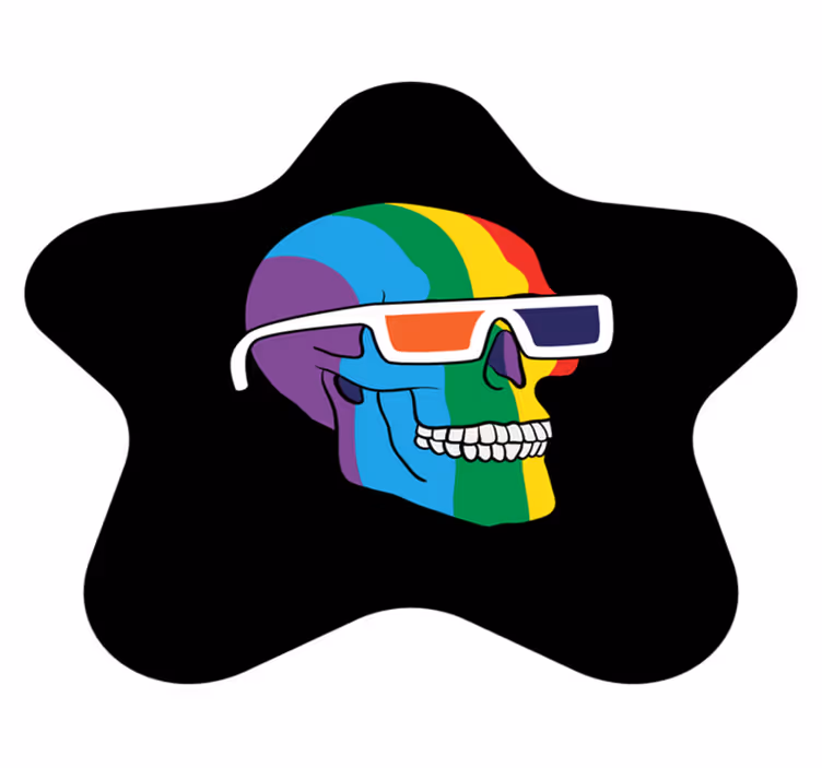 Alfombra vinílica mosaico gafas de calavera de colores - TenVinilo