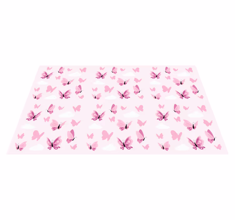 Alfombra de vinilo infantil sueños de mariposas - TenVinilo
